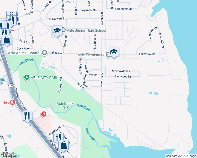 map of restaurants, bars, coffee shops, grocery stores, and more near 1133 Pine Ridge Drive in Azle