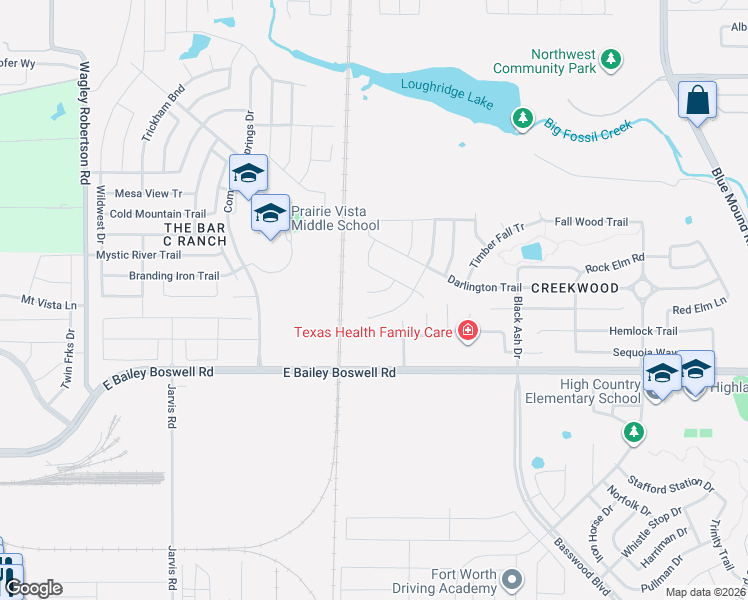 map of restaurants, bars, coffee shops, grocery stores, and more near 8009 Black Sumac Drive in Fort Worth