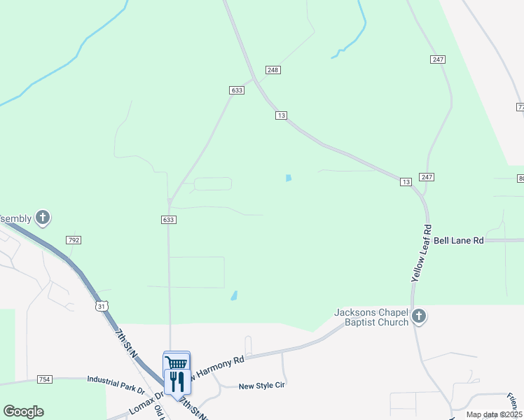 map of restaurants, bars, coffee shops, grocery stores, and more near in Clanton