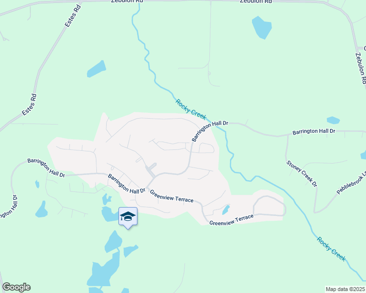 map of restaurants, bars, coffee shops, grocery stores, and more near 301 Barrington Hall Drive in Macon