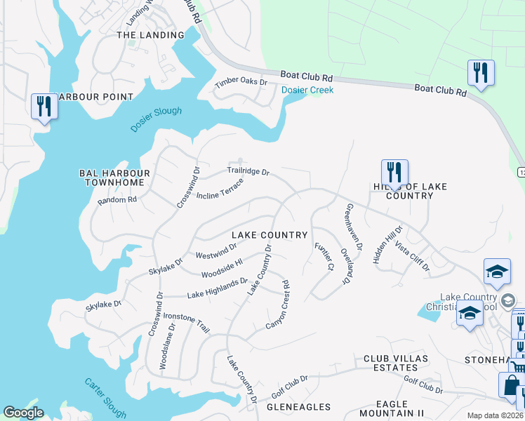 map of restaurants, bars, coffee shops, grocery stores, and more near 7608 Quail Ridge Street in Fort Worth