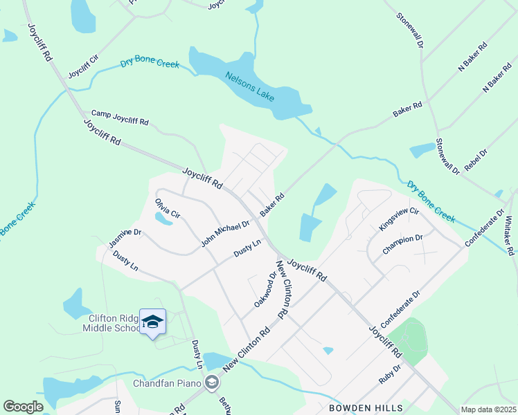 map of restaurants, bars, coffee shops, grocery stores, and more near 3531 Baker Road in Macon