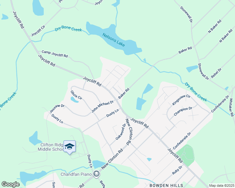 map of restaurants, bars, coffee shops, grocery stores, and more near 3531 Baker Road in Macon