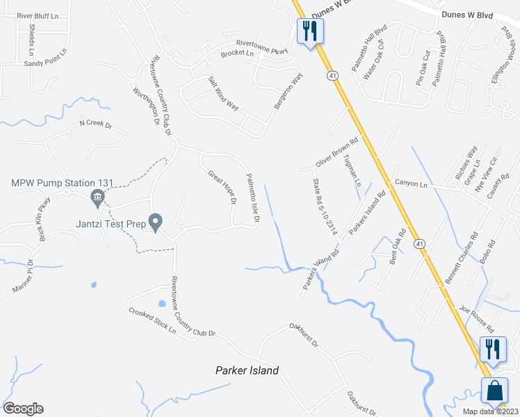 map of restaurants, bars, coffee shops, grocery stores, and more near 1849 Palmetto Isle Drive in Mount Pleasant