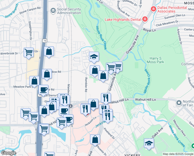 map of restaurants, bars, coffee shops, grocery stores, and more near in Dallas