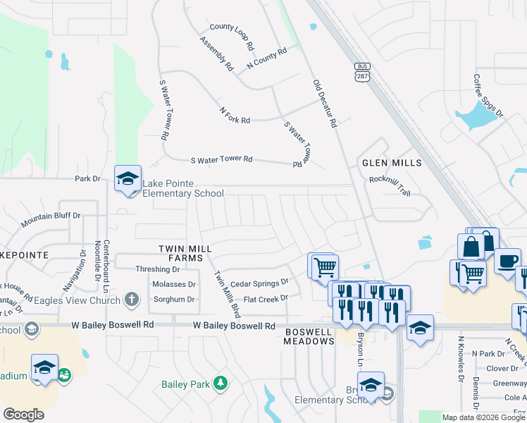 map of restaurants, bars, coffee shops, grocery stores, and more near 9136 Stormcrow Drive in Fort Worth