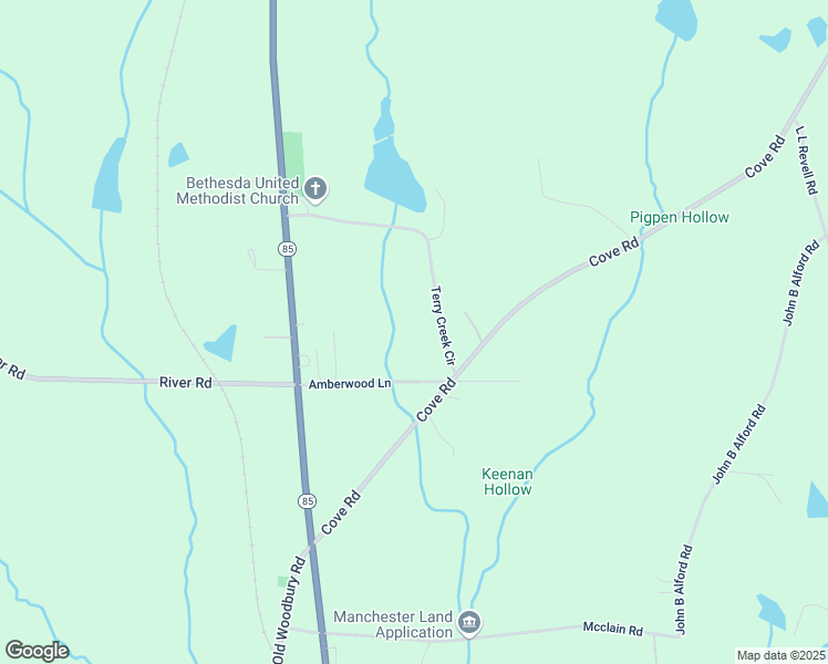map of restaurants, bars, coffee shops, grocery stores, and more near 447 Terry Creek Circle in Manchester