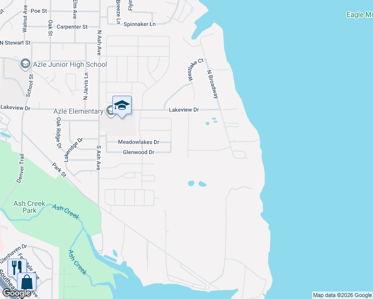 map of restaurants, bars, coffee shops, grocery stores, and more near 1601 Lakeview Drive in Azle