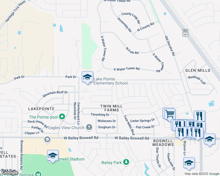 map of restaurants, bars, coffee shops, grocery stores, and more near 5201 Sugarcane Lane in Fort Worth