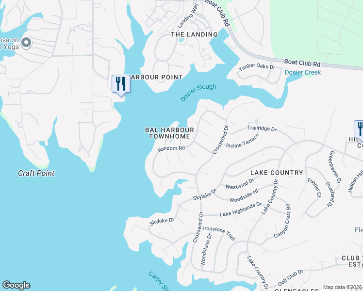 map of restaurants, bars, coffee shops, grocery stores, and more near 7904 Club Court in Fort Worth