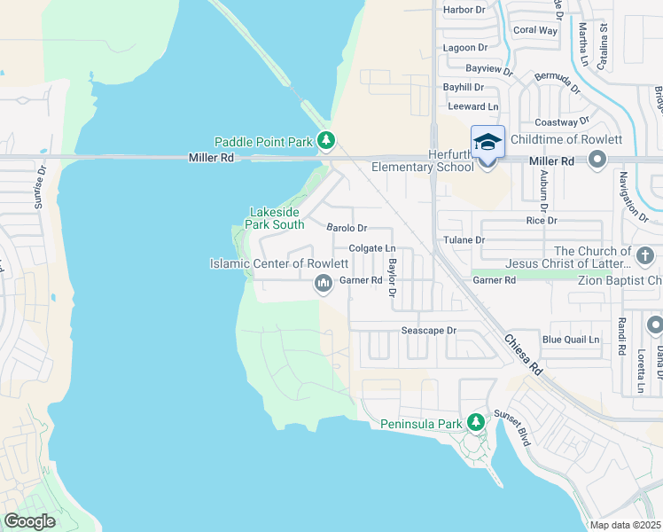 map of restaurants, bars, coffee shops, grocery stores, and more near 2712 Merlot Circle in Rowlett