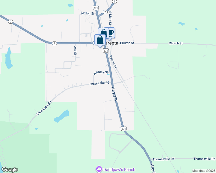 map of restaurants, bars, coffee shops, grocery stores, and more near 24216 U.S. 371 in Sarepta