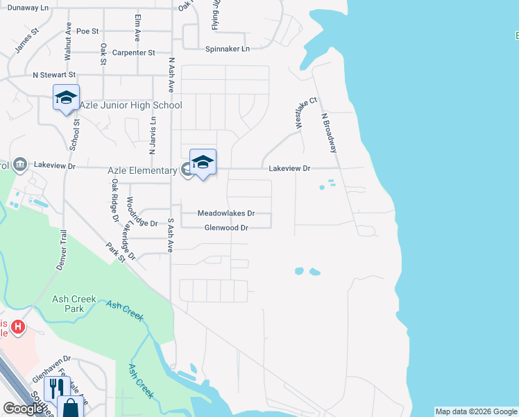 map of restaurants, bars, coffee shops, grocery stores, and more near 1425 Meadowlakes Drive in Azle