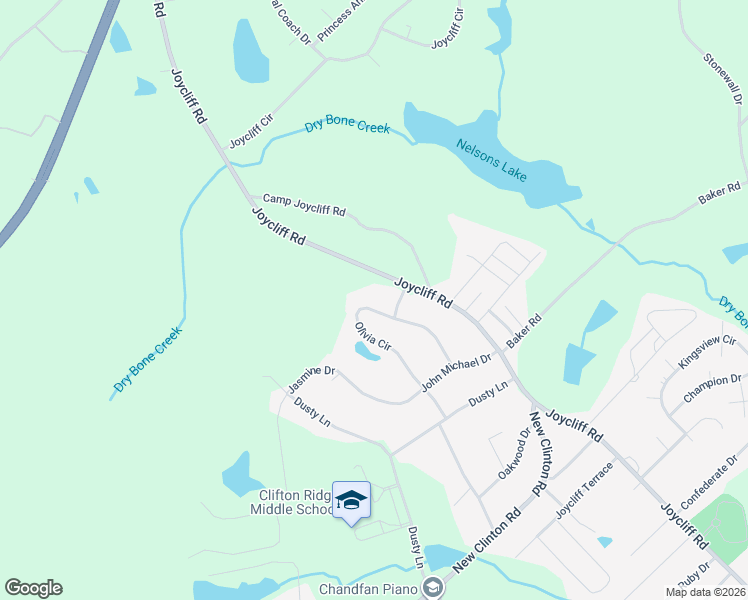 map of restaurants, bars, coffee shops, grocery stores, and more near 152 Olivia Circle in Macon