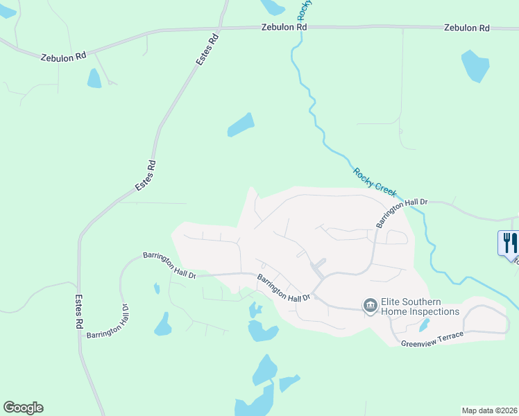 map of restaurants, bars, coffee shops, grocery stores, and more near 189 Cambridge Way in Macon