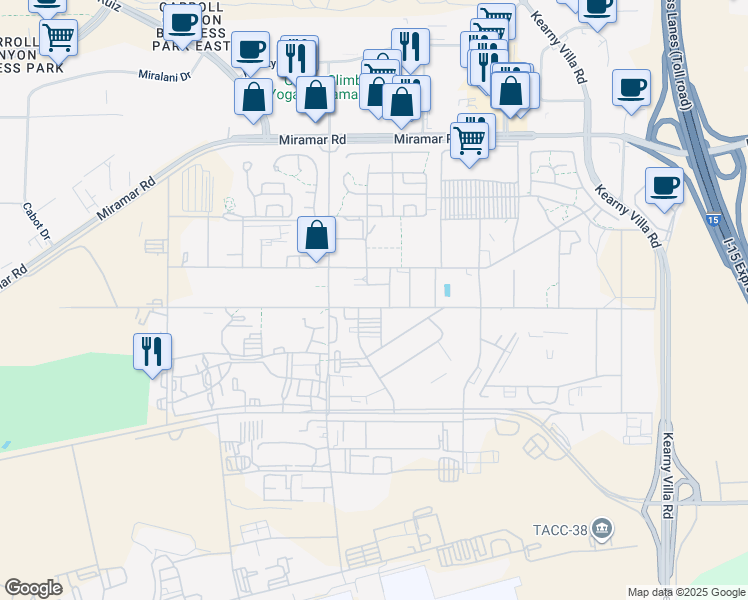 map of restaurants, bars, coffee shops, grocery stores, and more near 2496 Bauer Road in San Diego