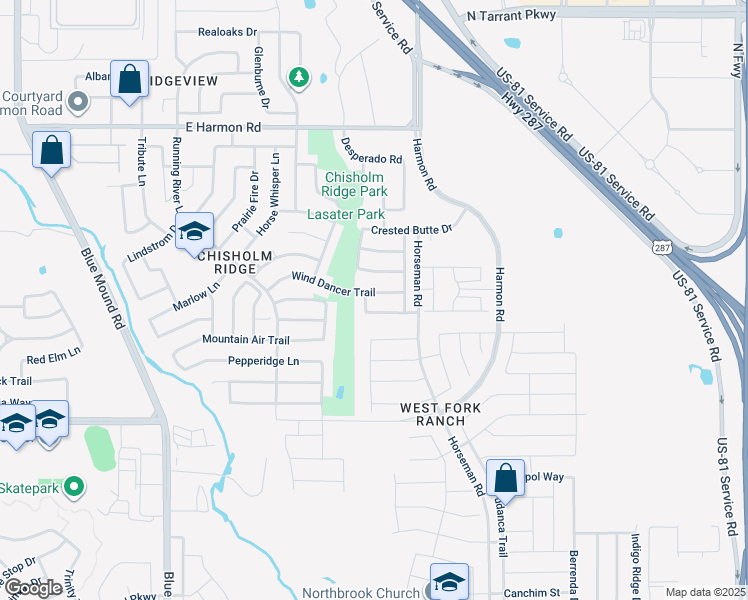 map of restaurants, bars, coffee shops, grocery stores, and more near 1736 White Feather Lane in Fort Worth