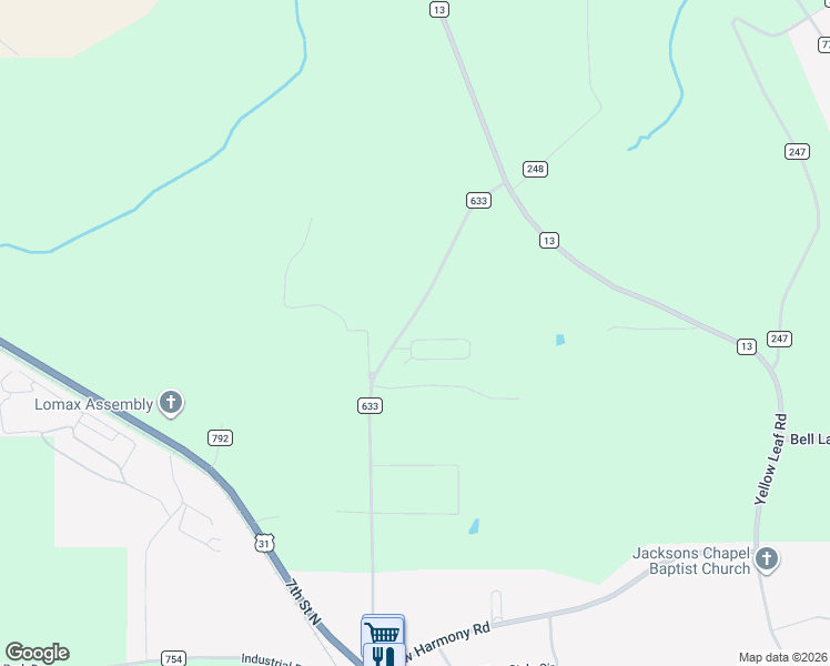 map of restaurants, bars, coffee shops, grocery stores, and more near 83 ballington way in Clanton