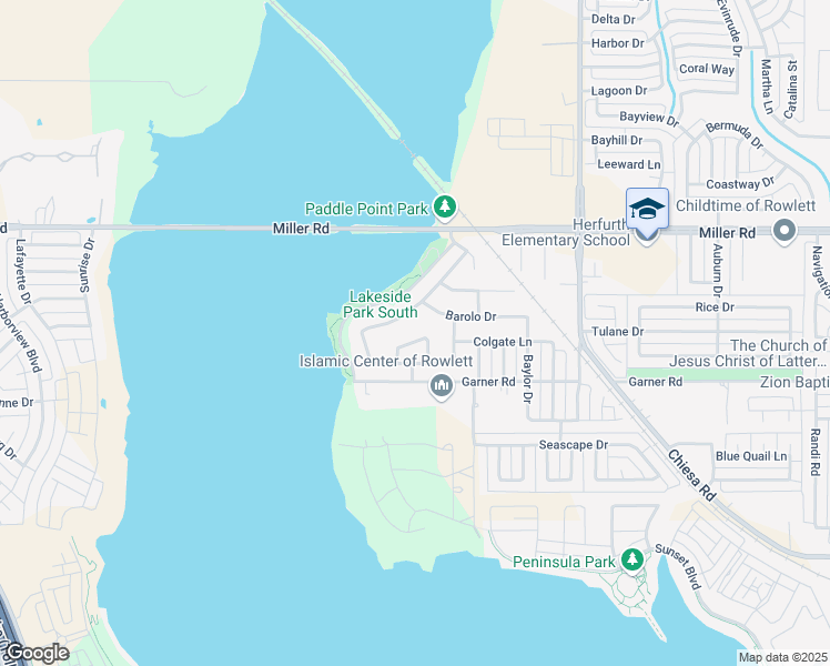 map of restaurants, bars, coffee shops, grocery stores, and more near 2929 Burgundy Trail in Rowlett