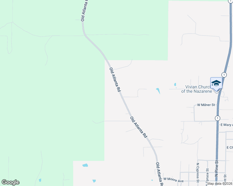 map of restaurants, bars, coffee shops, grocery stores, and more near 14875-14899 Old Atlanta Rd in Vivian