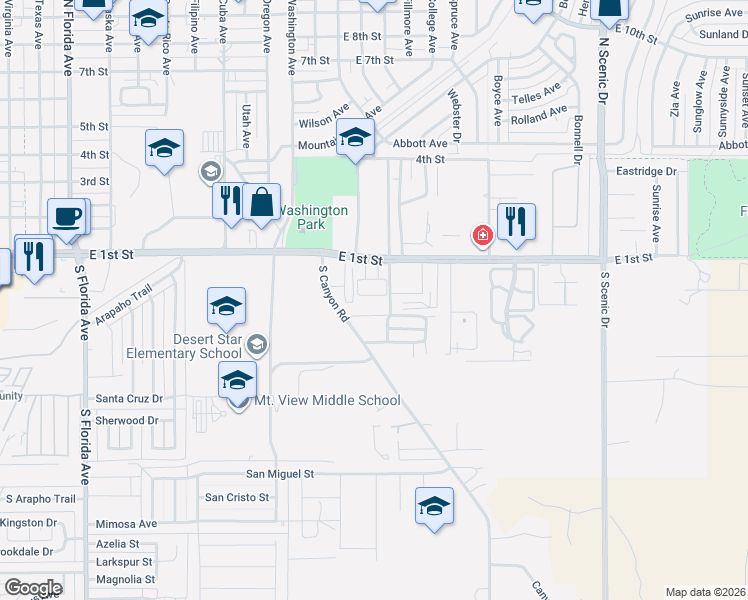 map of restaurants, bars, coffee shops, grocery stores, and more near 1779 Margarita Loop in Alamogordo