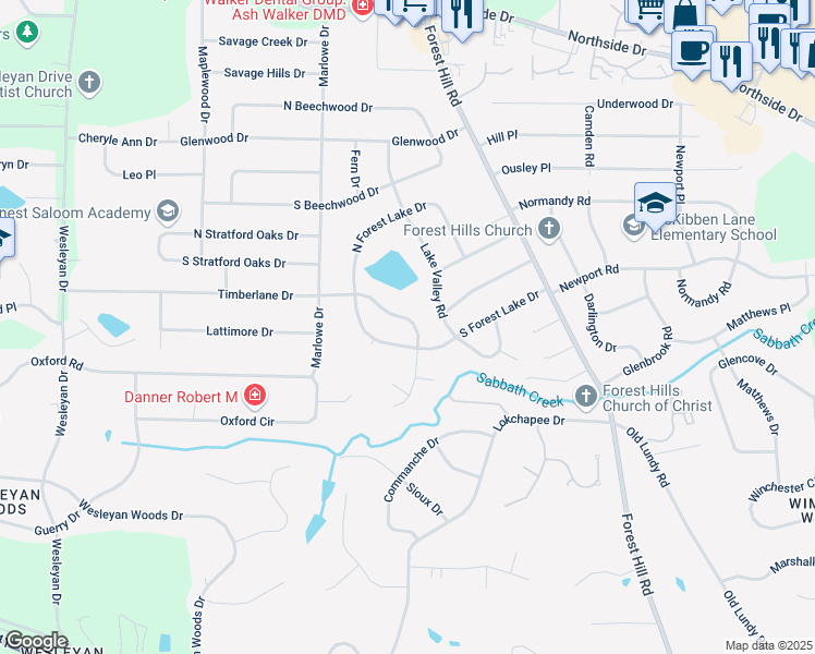 map of restaurants, bars, coffee shops, grocery stores, and more near 2216 2nd Street in Macon