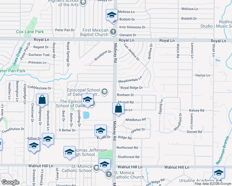 map of restaurants, bars, coffee shops, grocery stores, and more near 4203 Bonham Street in Dallas