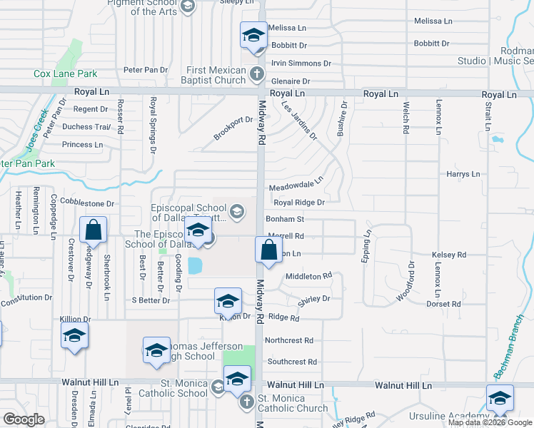 map of restaurants, bars, coffee shops, grocery stores, and more near 4203 Bonham Street in Dallas