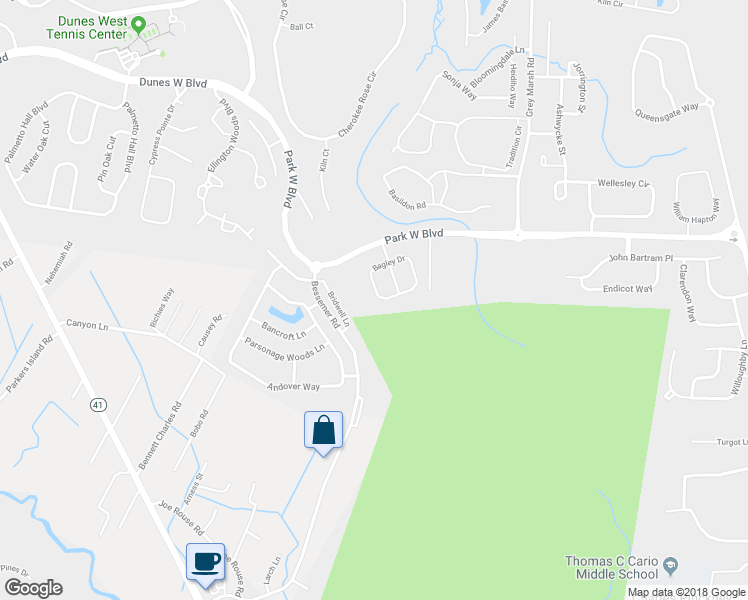map of restaurants, bars, coffee shops, grocery stores, and more near 3632 Bagley Drive in Mount Pleasant