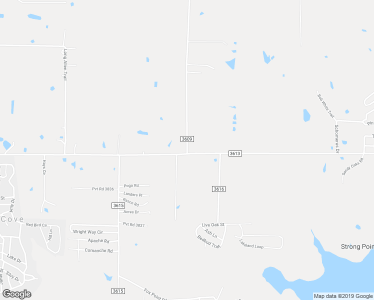 map of restaurants, bars, coffee shops, grocery stores, and more near 9500 Oakwood Road in Quinlan