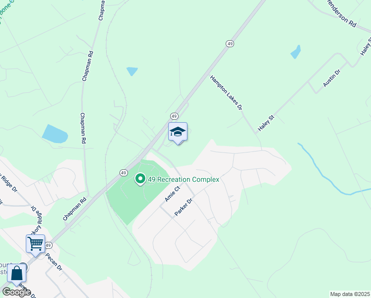 map of restaurants, bars, coffee shops, grocery stores, and more near 101 Mattie Wells Drive in Macon