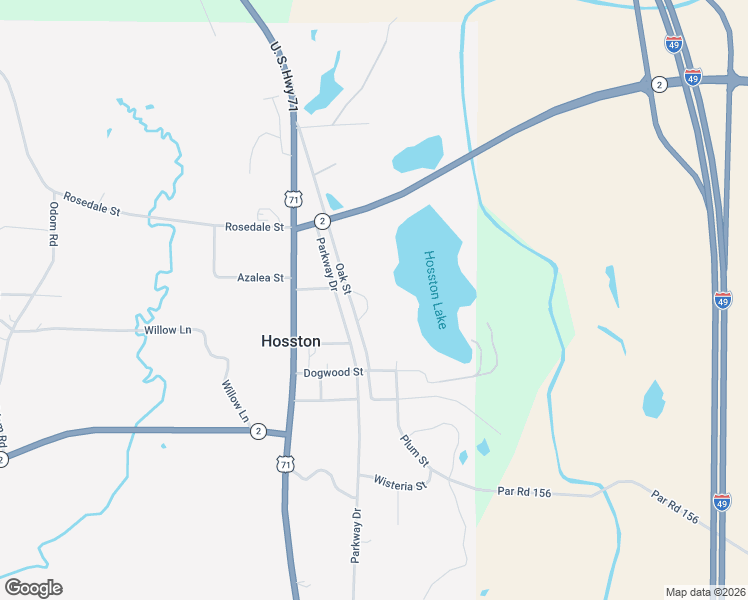 map of restaurants, bars, coffee shops, grocery stores, and more near 14905 Oak Street in Hosston