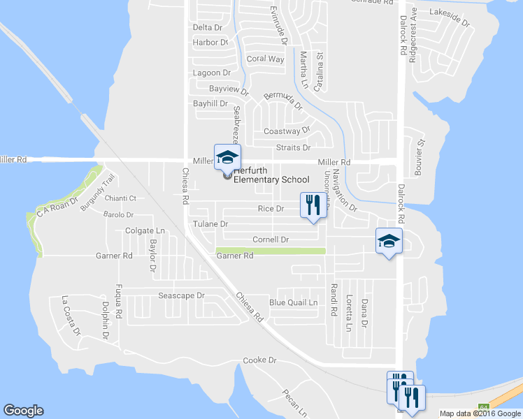 map of restaurants, bars, coffee shops, grocery stores, and more near 7804 Rice Drive in Rowlett