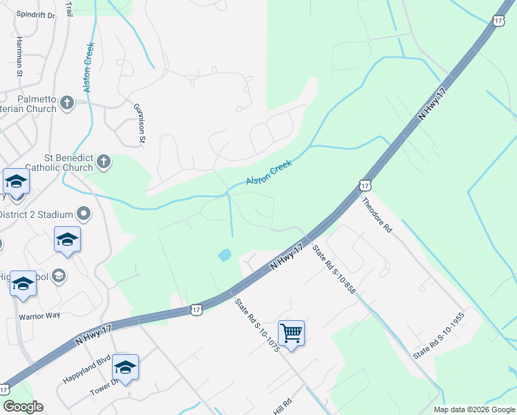 map of restaurants, bars, coffee shops, grocery stores, and more near 1031 Banker Court in Awendaw