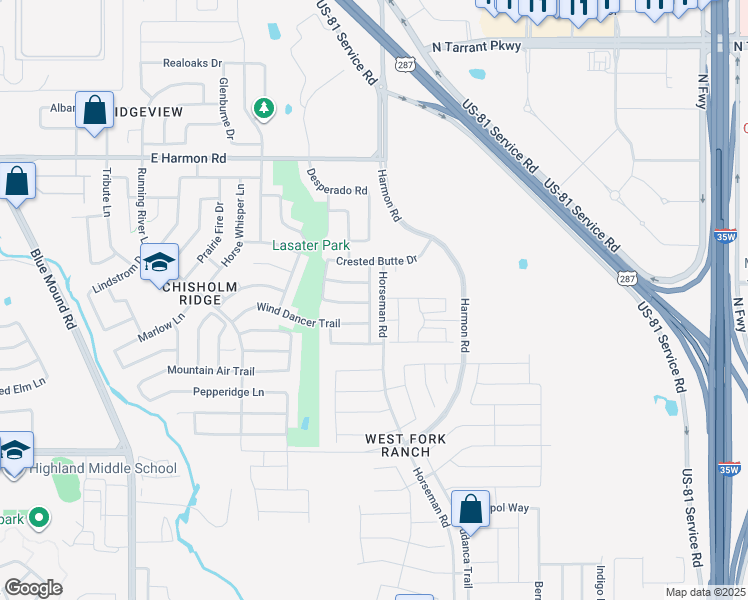 map of restaurants, bars, coffee shops, grocery stores, and more near 8232 Storm Chaser Drive in Fort Worth