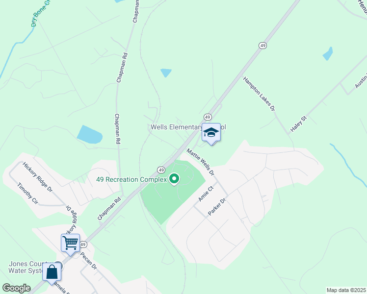map of restaurants, bars, coffee shops, grocery stores, and more near 101 Mattie Wells Drive in Macon