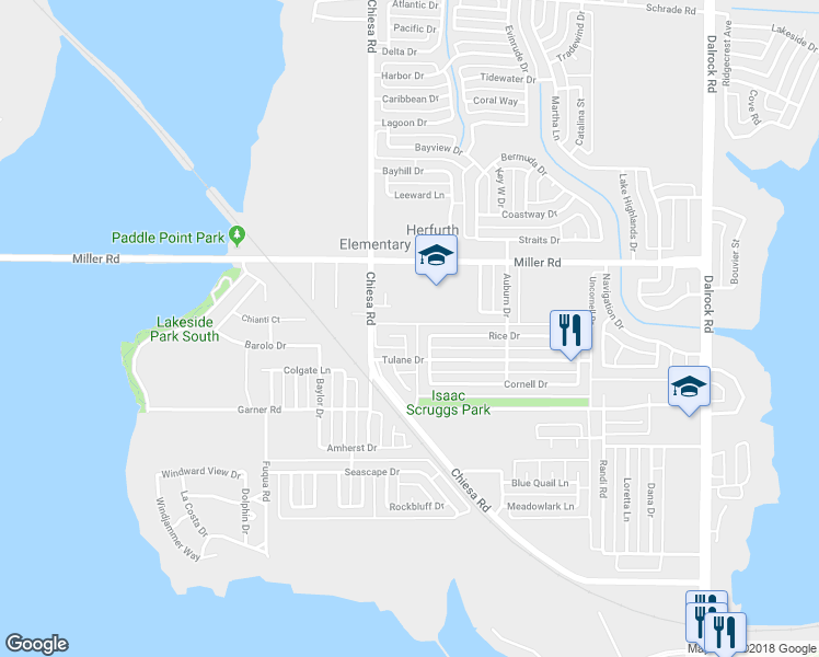 map of restaurants, bars, coffee shops, grocery stores, and more near 2809 Rice Drive in Rowlett