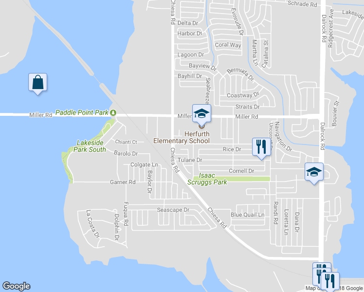 map of restaurants, bars, coffee shops, grocery stores, and more near 7400 Rutgers Circle in Rowlett
