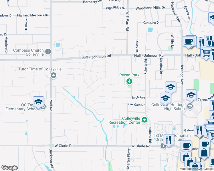 map of restaurants, bars, coffee shops, grocery stores, and more near 4201 Rustic Drive in Grapevine