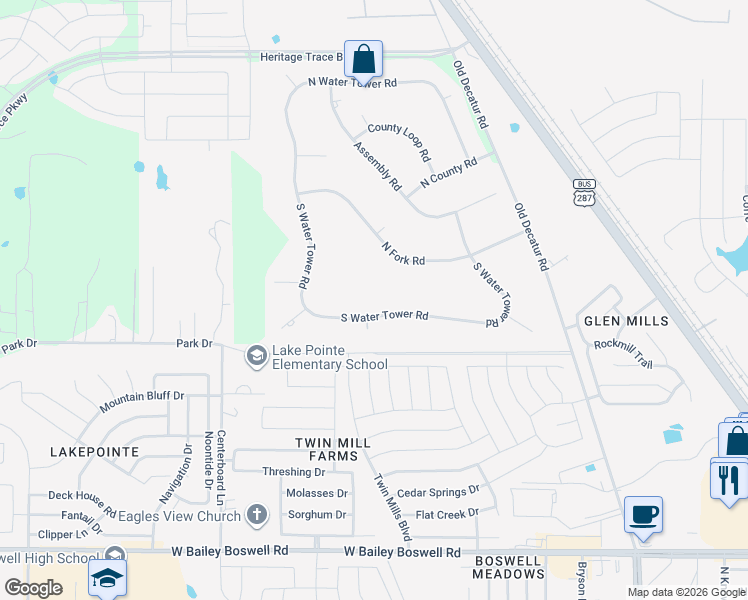 map of restaurants, bars, coffee shops, grocery stores, and more near 8901 South Water Tower Road in Saginaw