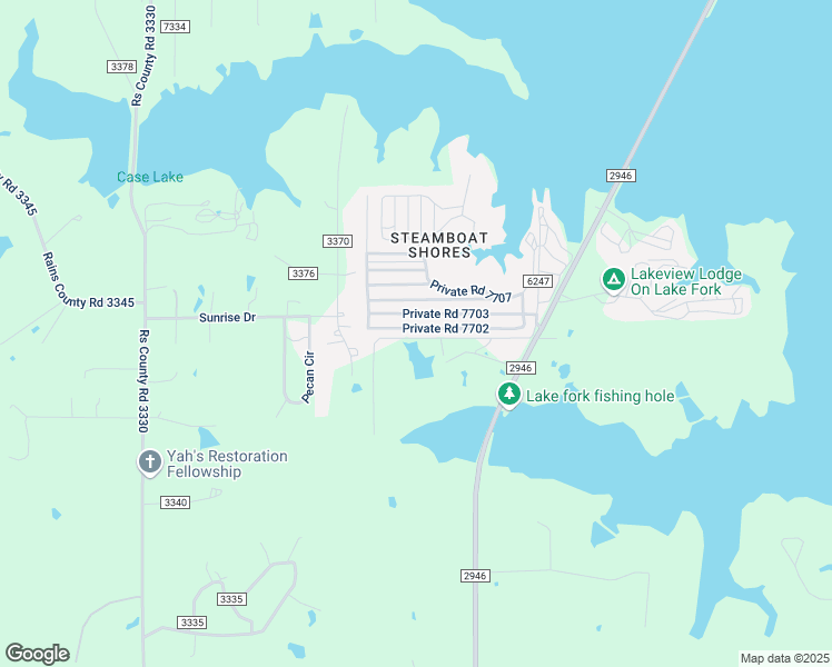 map of restaurants, bars, coffee shops, grocery stores, and more near 349 Private Road 7703 in Emory