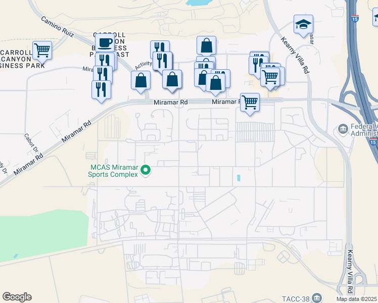 map of restaurants, bars, coffee shops, grocery stores, and more near 1503 Delta Road in San Diego