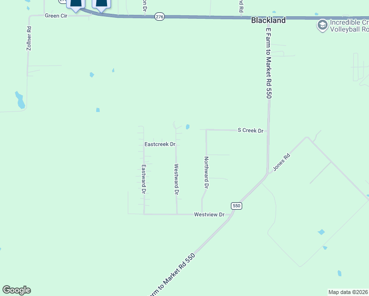 map of restaurants, bars, coffee shops, grocery stores, and more near 483 Westward Drive in Royse City