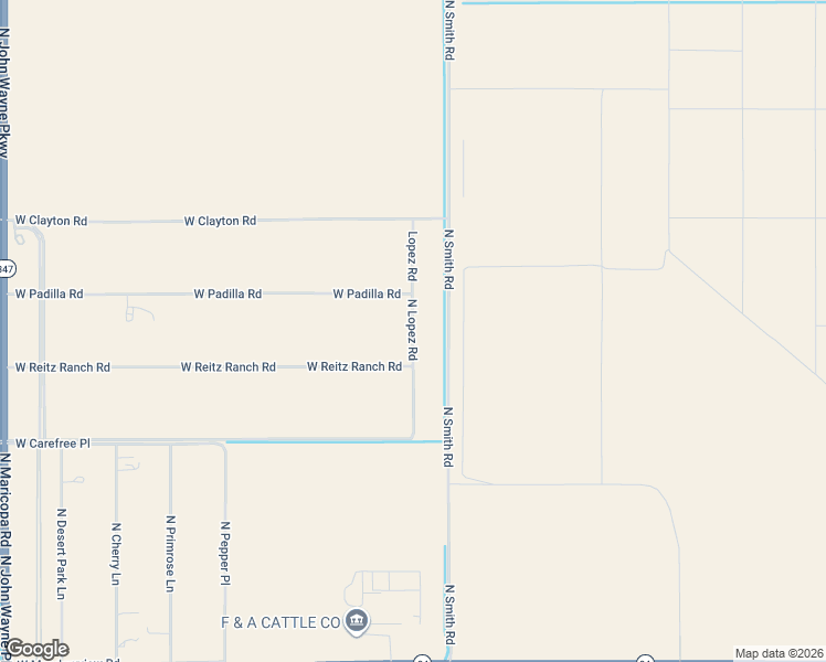 map of restaurants, bars, coffee shops, grocery stores, and more near 43493 West Padilla Road in Maricopa