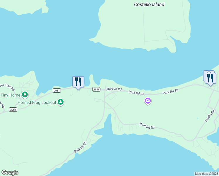 map of restaurants, bars, coffee shops, grocery stores, and more near 1767 Burbon Road in Graford