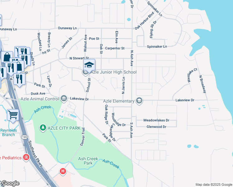 map of restaurants, bars, coffee shops, grocery stores, and more near 151 Ann Court in Azle