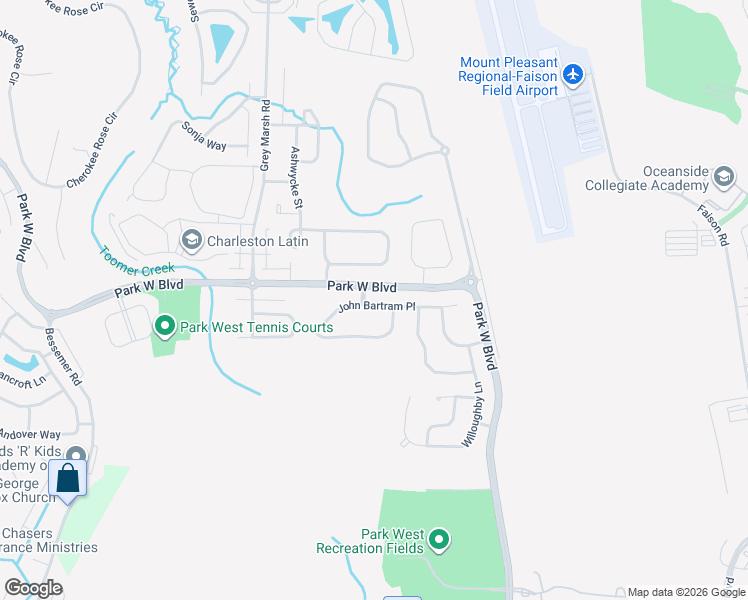 map of restaurants, bars, coffee shops, grocery stores, and more near 3254 John Bartram Place in Mount Pleasant