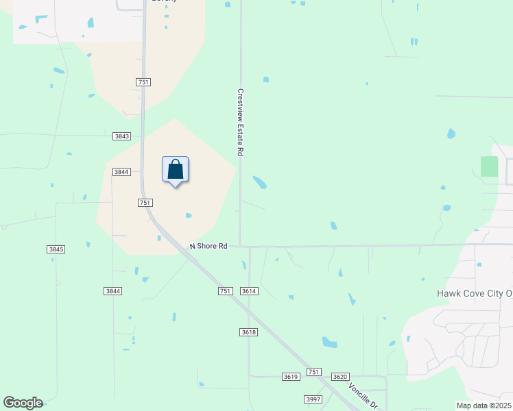 map of restaurants, bars, coffee shops, grocery stores, and more near 9135 Crestview Estate Road in Quinlan
