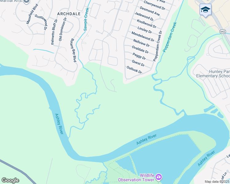 map of restaurants, bars, coffee shops, grocery stores, and more near 5071 Popperdam Creek Drive in North Charleston