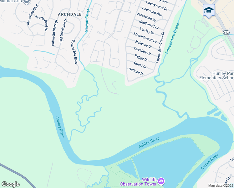 map of restaurants, bars, coffee shops, grocery stores, and more near 5071 Popperdam Creek Drive in North Charleston